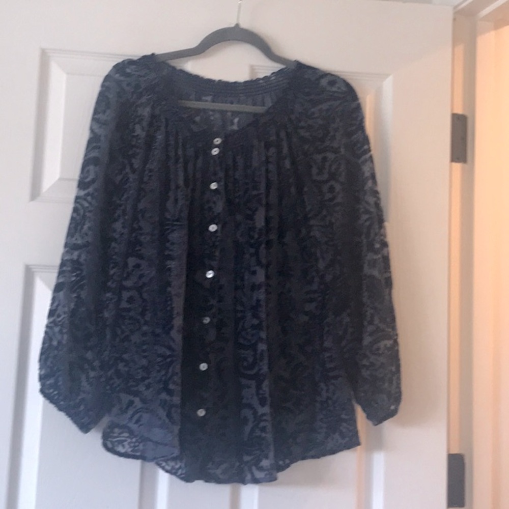 Navy Burnout Velvet